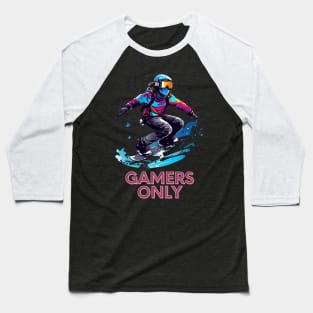 Gamers Only Snowboard Baseball T-Shirt